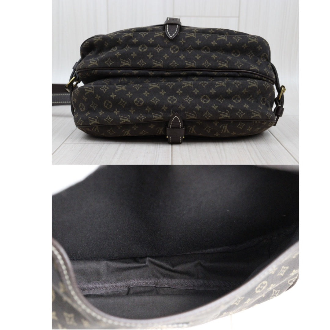 Rank A ｜LV Monogram Mini Run Saumur  Shoulder Bag Canvas Leather Brown｜24032610