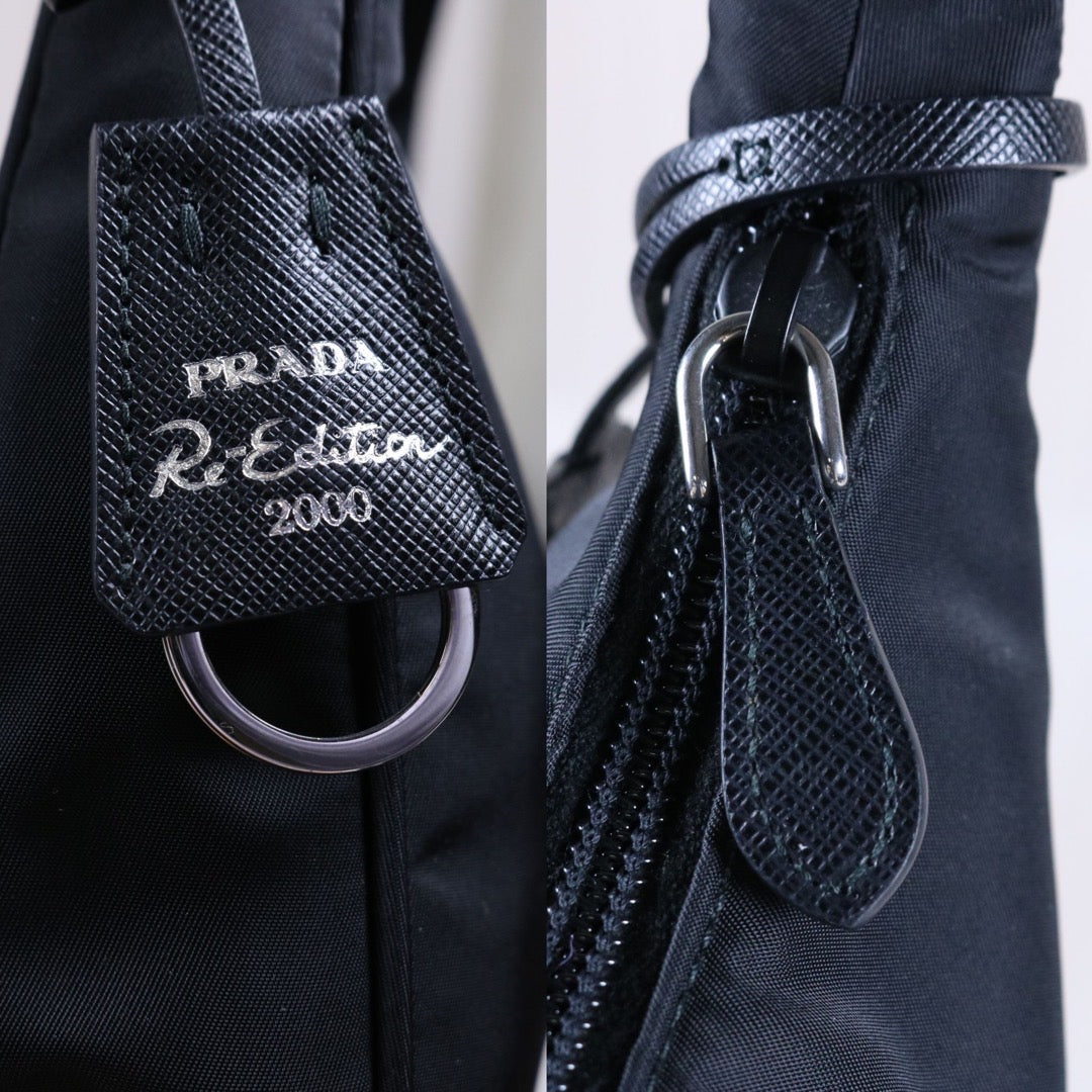 Rank A ｜ PRADA HOBO HandBag Black｜S24030401