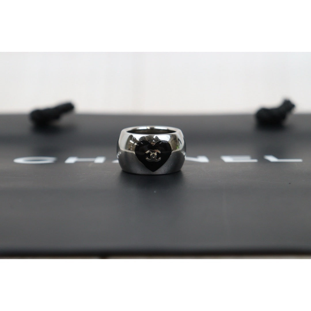 Good ( Rank AB)｜ Chanel Heart Coco Mark Silver 925 Ring #15 ｜V25052106