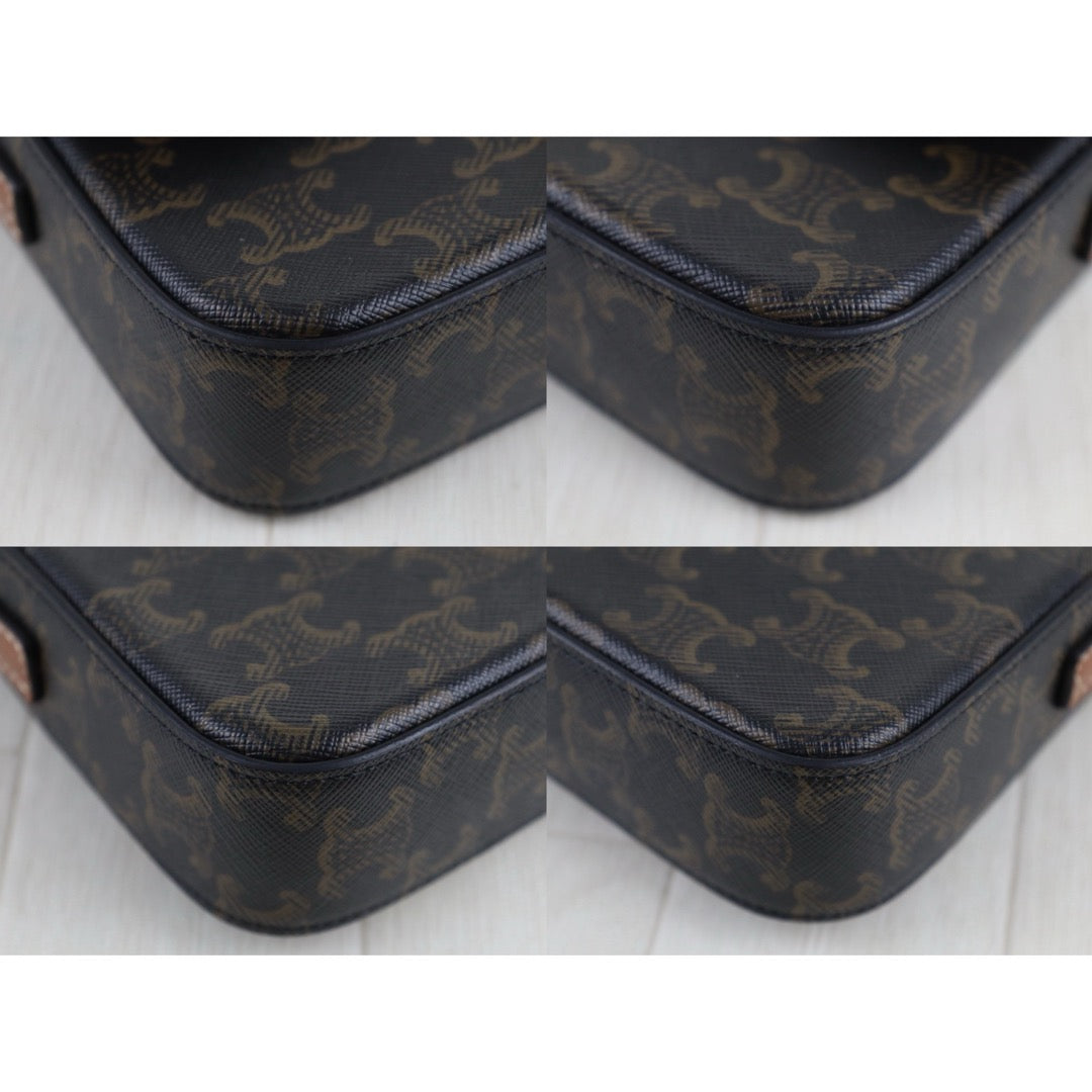 Very Good ( Rank A)｜ CELINE Macadam Triomphe Shoulder Bag  Golden Hardware｜S25121116