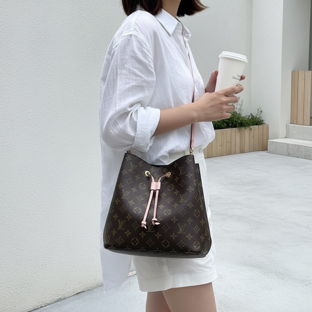Include Entrupy Certificate of Authenticity｜Very Good ( Rank A)｜ Louis Vuitton Monogram Neo Noe Shoulder Bag Pink IC Chips Model｜H26062201