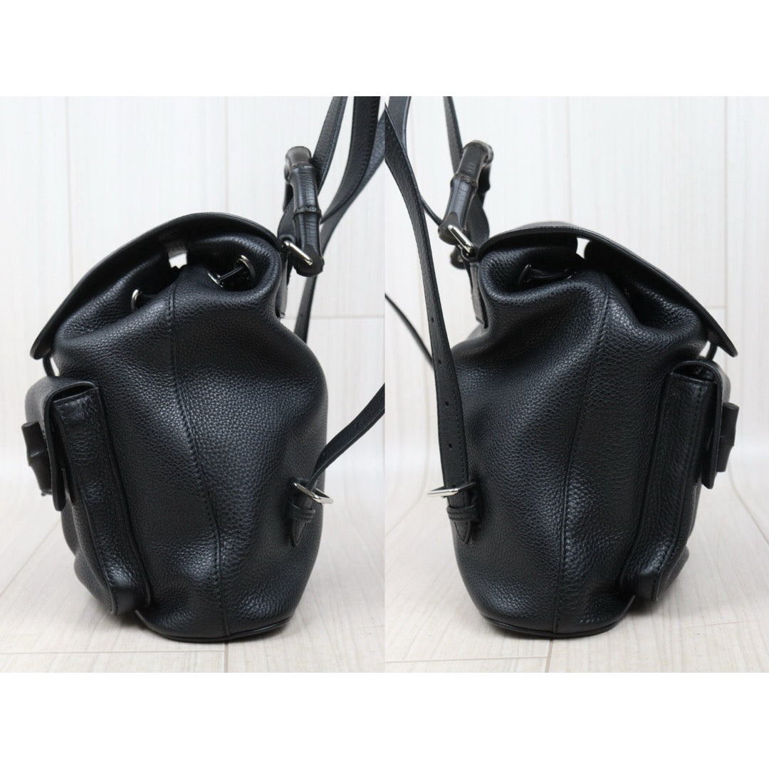 Very Good ( Rank A) ｜GUCCI Bamboo Leather Tassel Backpack GM Black｜25061007