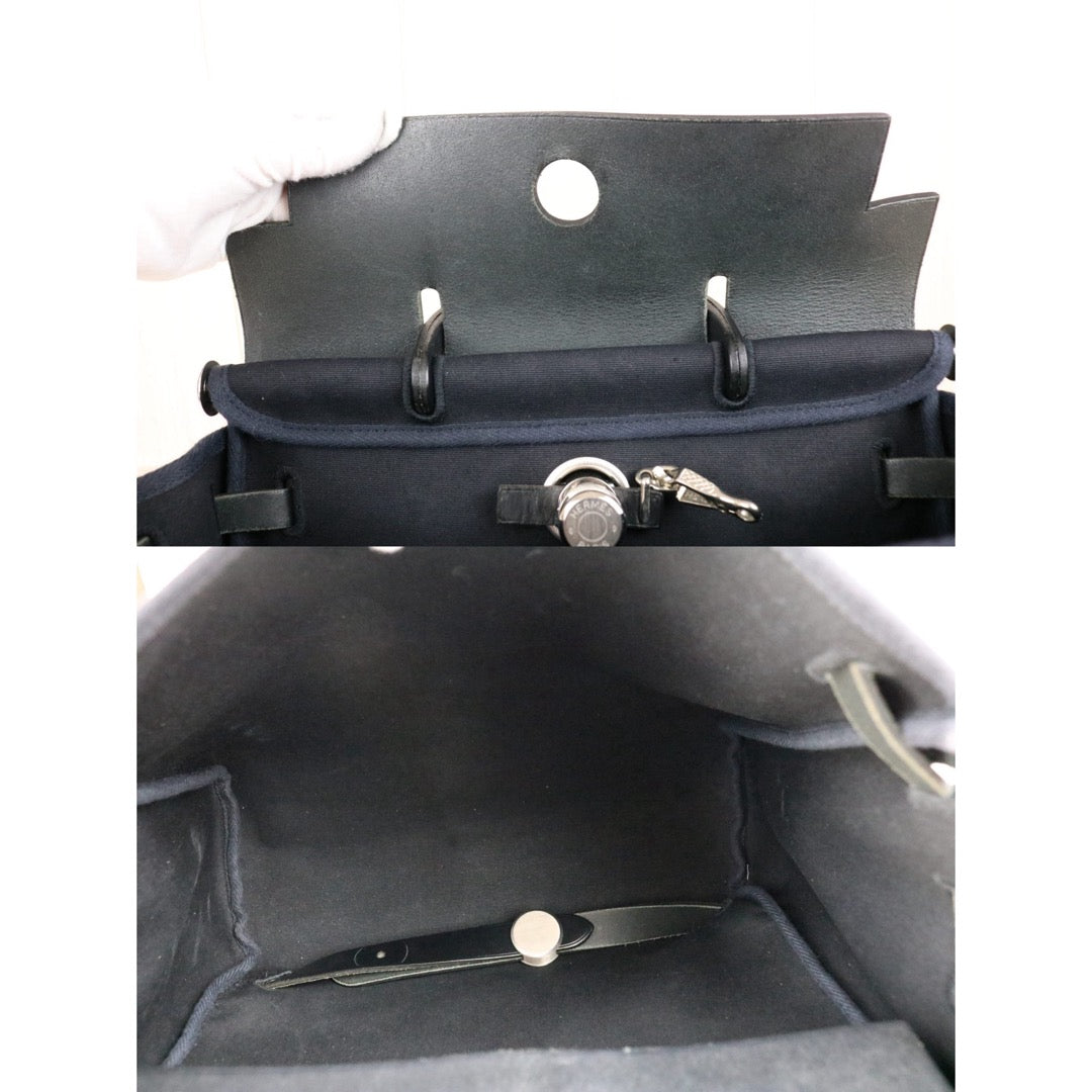 Include Entrupy Certificate of Authenticity｜Good ( Rank AB)｜ HERMES Black Herbag A Dos Zip Retoume Backbag □G Stamp Made in 2003Year｜Y26051527