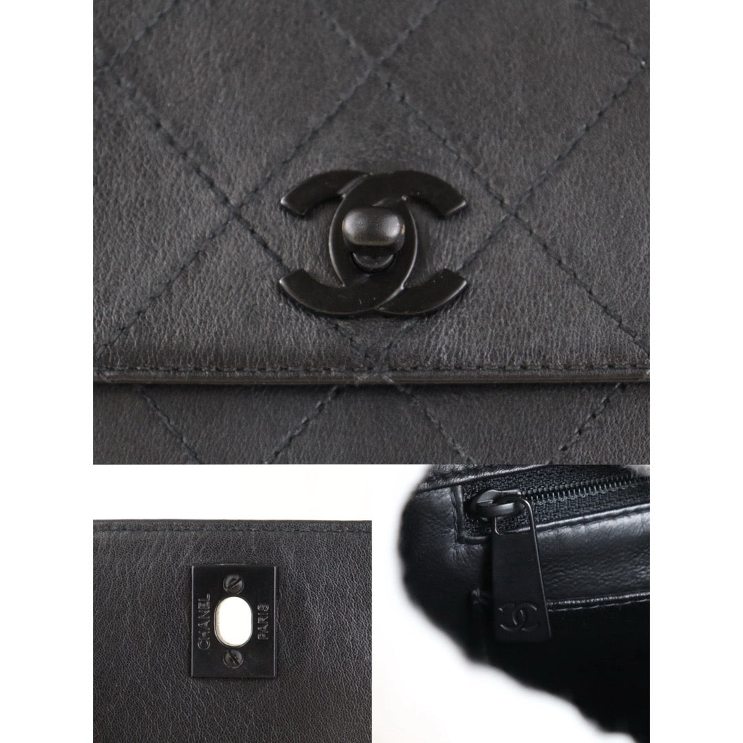 Include Entrupy Certificate of Authenticity｜Very Good ( Rank A)｜ CHANEL Calf Skin  Vintage Quilted Single Flap Kelly Shoulder Bag Black Made In 1997-1999Year｜S26083010