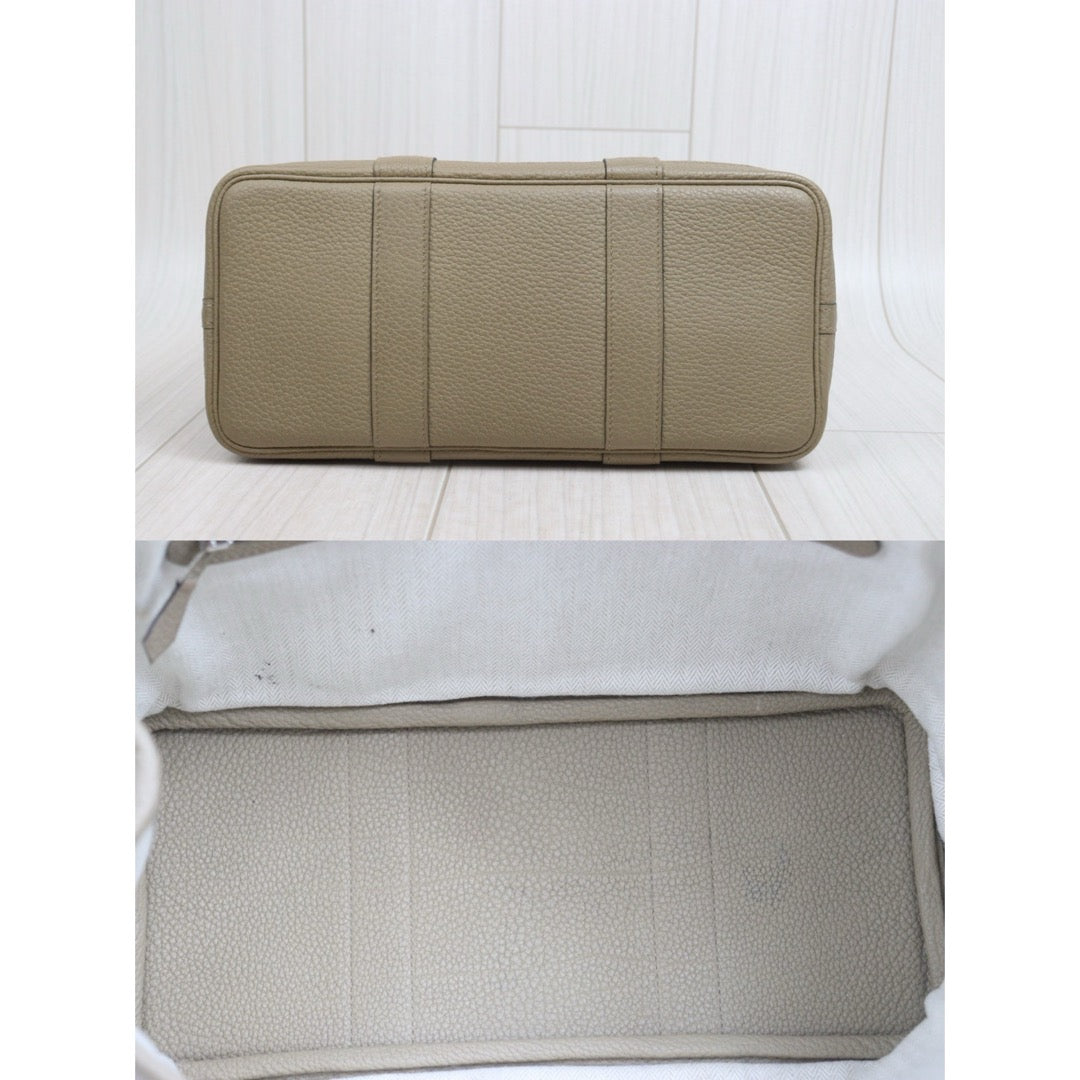 Include Entrupy Certificate of Authenticity｜Very Good ( Rank A)｜ HERMES Negonda Beige Garden Party 30 Handbag W Stamp Made In 2024 Year｜S26080616