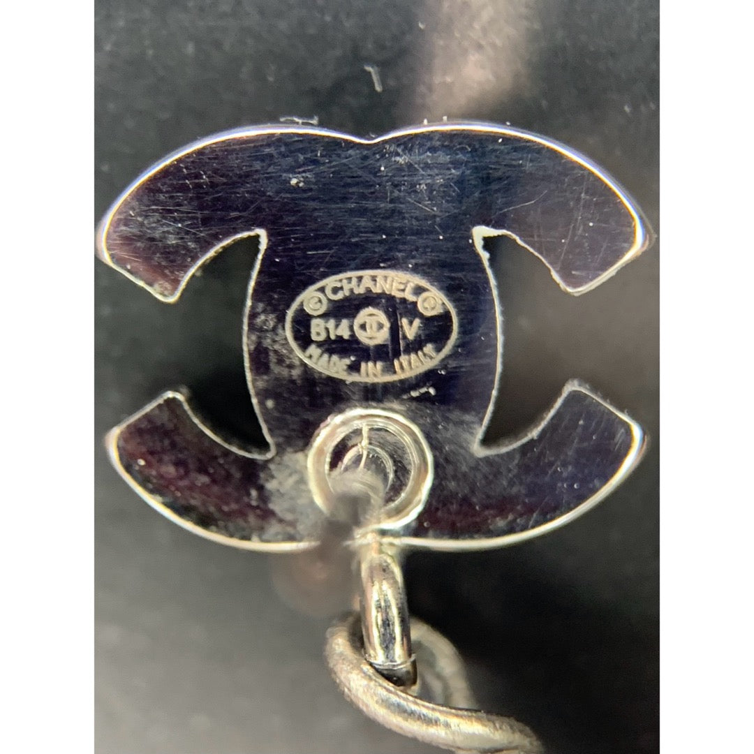 Very Good ( Rank A) ｜ CHANEL B14V Coco Mark  Rhinestone Pearl Earrings Made In 2014Year ｜V25122601