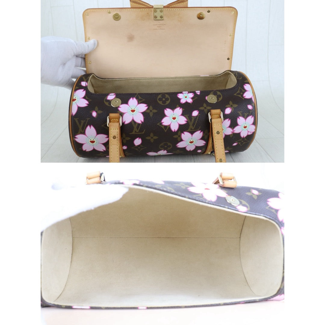 Include Entrupy Certificate of Authenticity｜Good ( Rank AB)｜Louis Vuitton Takashi Murakam Monogram Cherry Blossom Papillon Hand Bag｜Z26091505