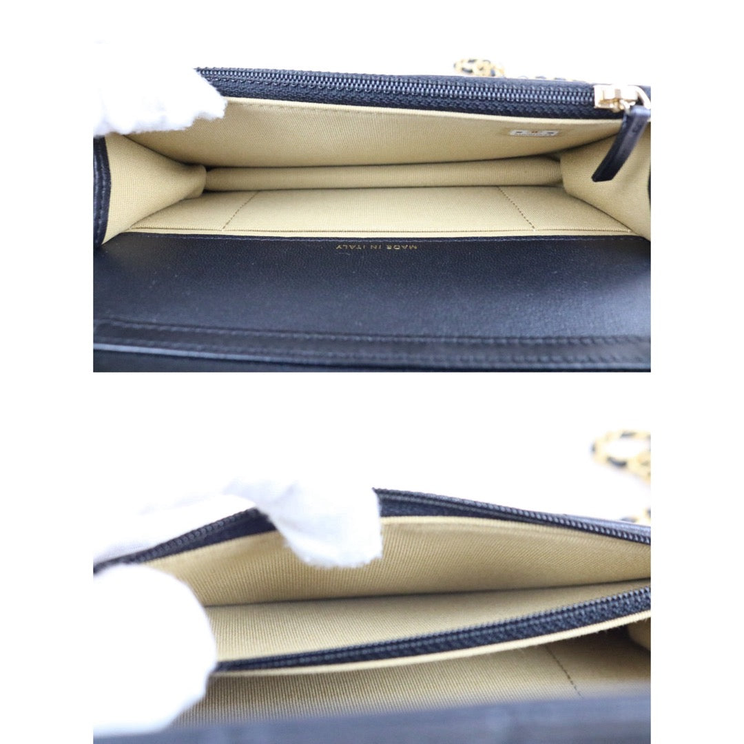 Include Entrupy Certificate of Authenticity｜Excellent（Rank SA）｜ CHANEL Matelasse Chain 23C Calfskin WOC Black IC Chips Model｜S26070902