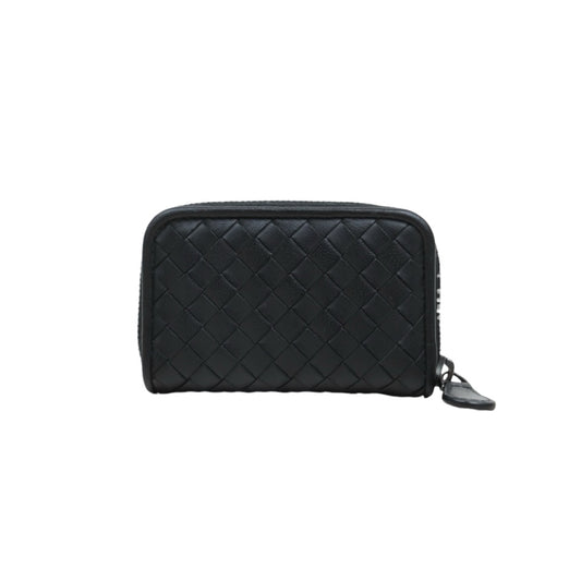 Very Good ( Rank A)｜ Bottega Veneta Leather Braid Black Wallet Card Holder Coin Purse｜25071005