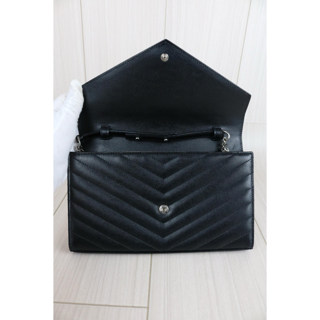 Very Good ( Rank A)｜Saint Laurent YSL Caviar Skin Shoulder Bag Black｜S25060303