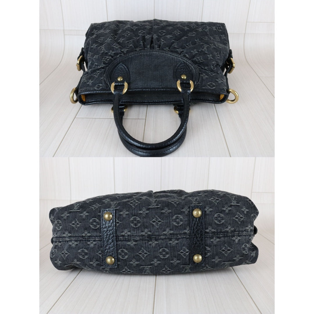 Include Entrupy Certificate of Authenticity｜Good ( Rank AB)｜ LV Denim Monogram Black 2 Way Tote Bag Shoulder Bag｜S26030603