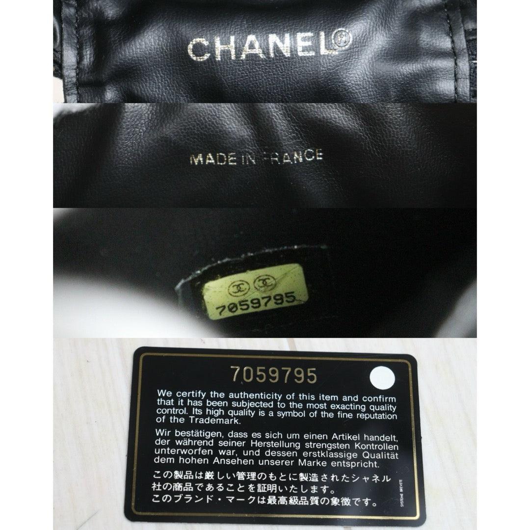 Include Entrupy Certificate of Authenticity｜Very Good（Rank A）｜CHANEL Caviar Skin Vertical Vanity Case Hand Bag  Made In 2002-2003 Year ｜26092405