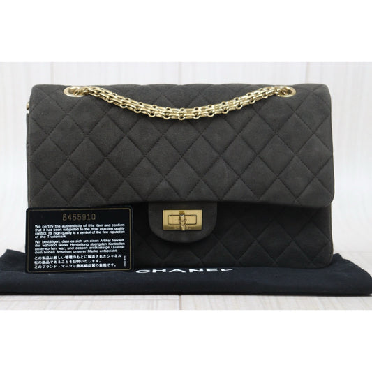 Very Good ( Rank A) | CHANEL 2.55 Suede Dark Green Shoulder Bag Made in 1997-1999 Year|24110716