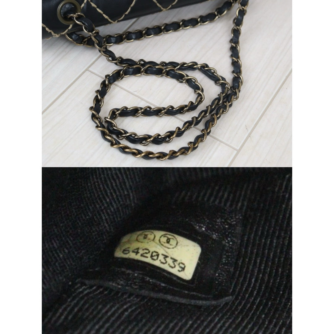 Good ( Rank AB)｜ CHANEL World Stitch Lamb Skin Chain Shoulder Bag  Made In 2000～2002Year｜24092618