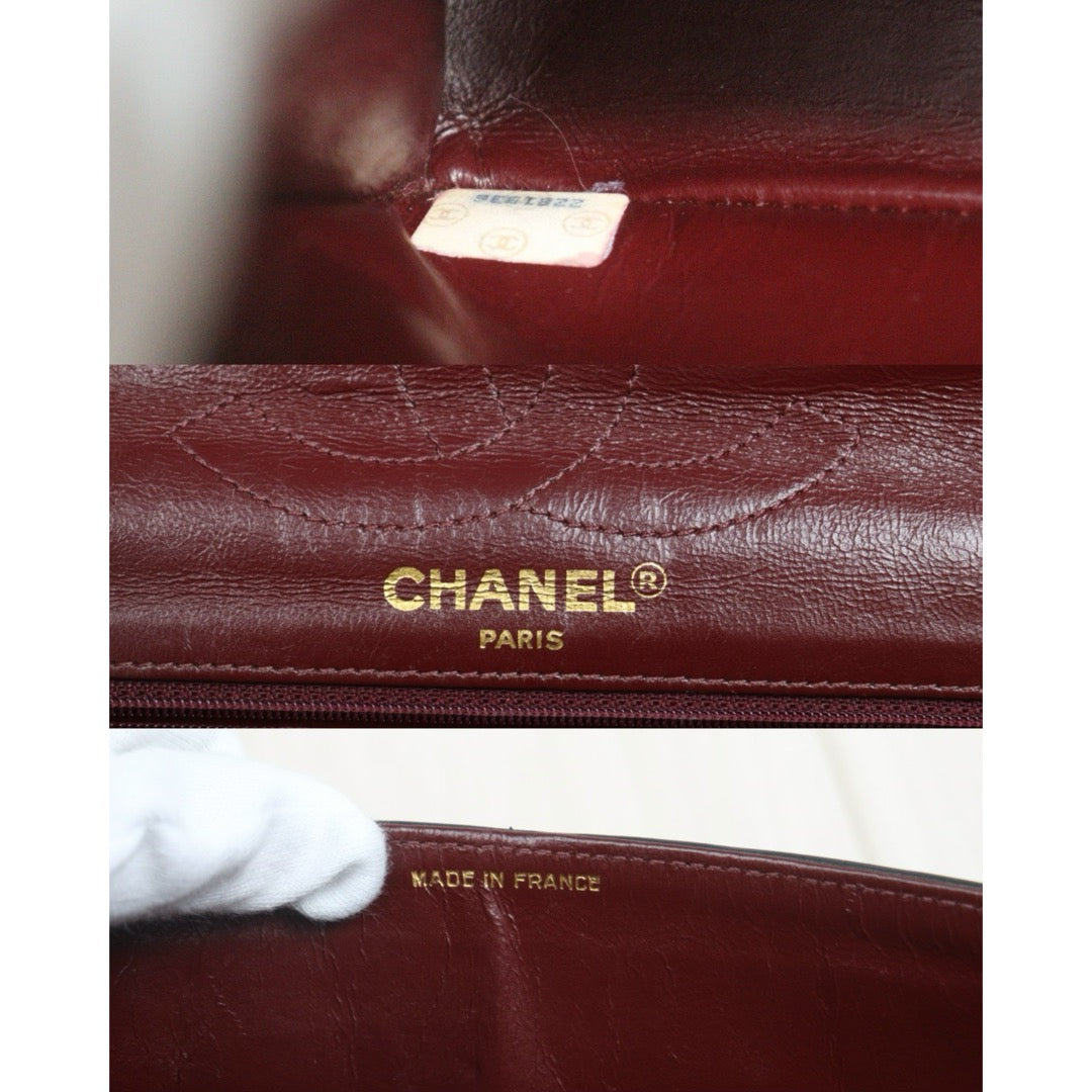 Include Entrupy Certificate of Authenticity｜Good ( Rank AB)｜CHANEL Paris Limited Edition Lambskin Black Double Flap Shoulder Bag  Made In 1991～1994Year｜S26080615