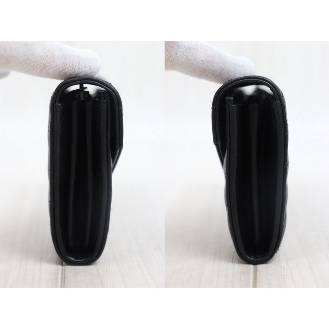 Very Good ( Rank A)｜  Saint Laurent YSL Caviar Skin Calf Leather Long Wallet Black｜25060602
