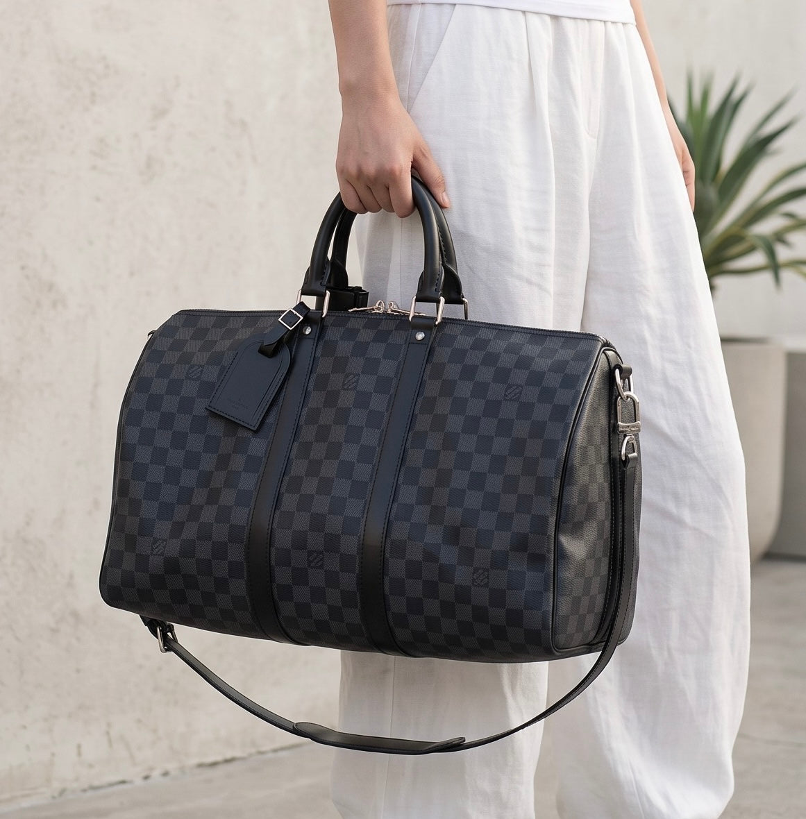 Include Entrupy Certificate of Authenticity｜Good ( Rank AB)｜ Louis Vuitton Damier Keepall 45 Hand Bag With Shoulder Strap｜S26090732