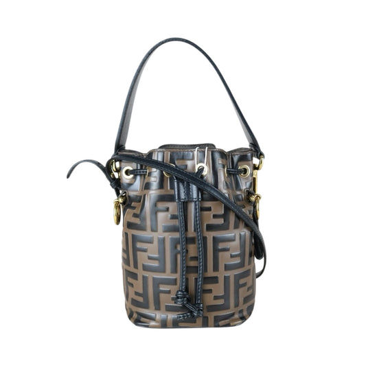 Good ( Rank AB)｜ FENDI Zucca Mini Mon Tresor Bucket bag Shoulder Bag Brown ｜W25092103