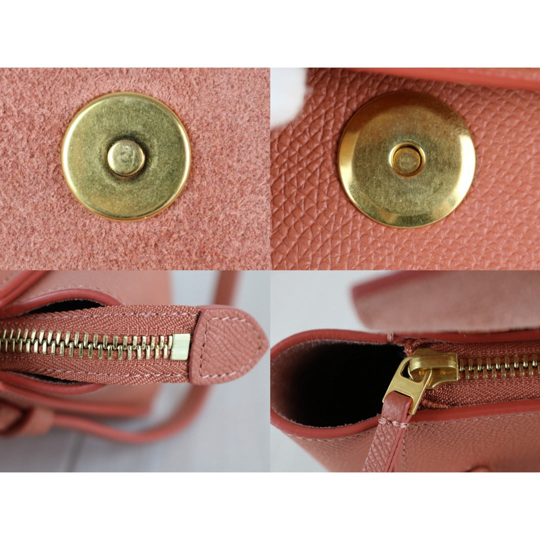 Very Good ( Rank A)｜CELINE Calf Leather Belt Pico Handbag Shoulder Bag Terracotta｜X25110603