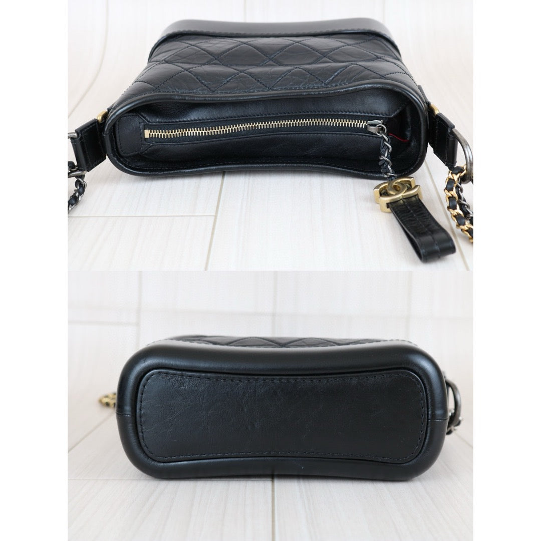 Very Good ( Rank A) ｜CHANEL PM Gabrielle Aged Calfskin Shoulder Bag Black Made in 2018 Year｜S24111810