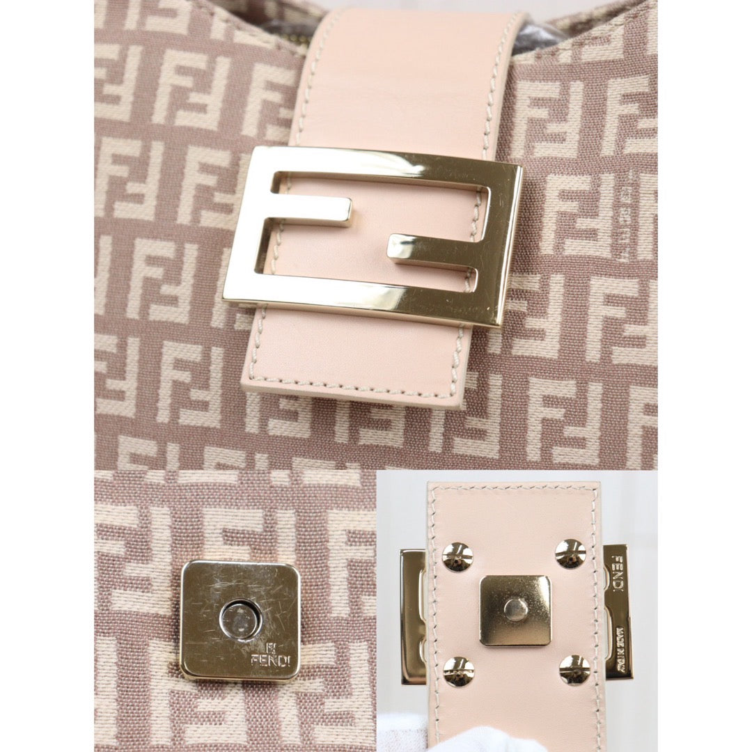 Rank A｜FENDI Zucca Mamma Shoulder Bag Gold Hardware Pink ｜23122114