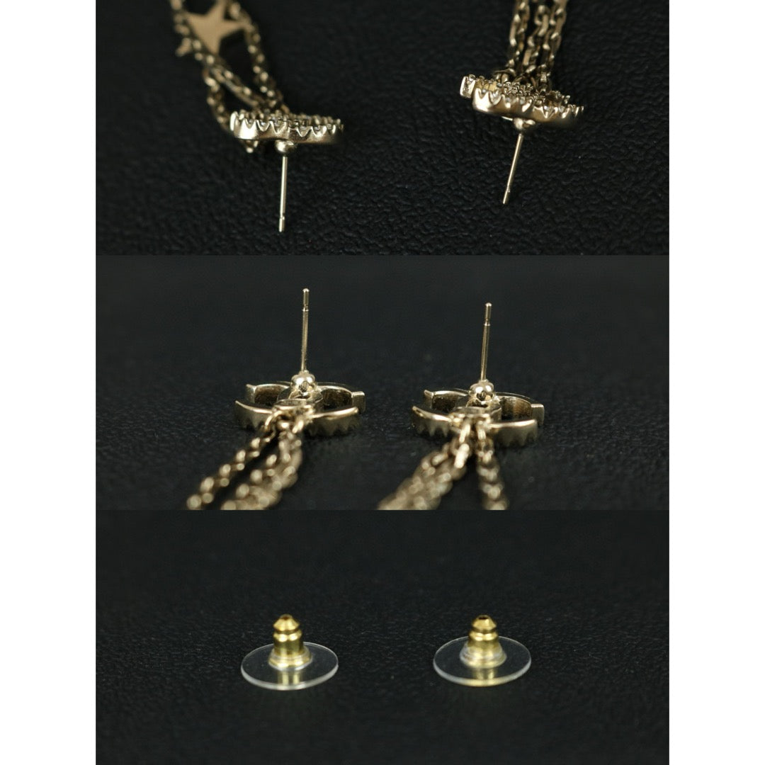 Excellent（Rank SA）｜ CHANEL Coco Mark Rhinestone star Pearl Earrings ｜X25041302