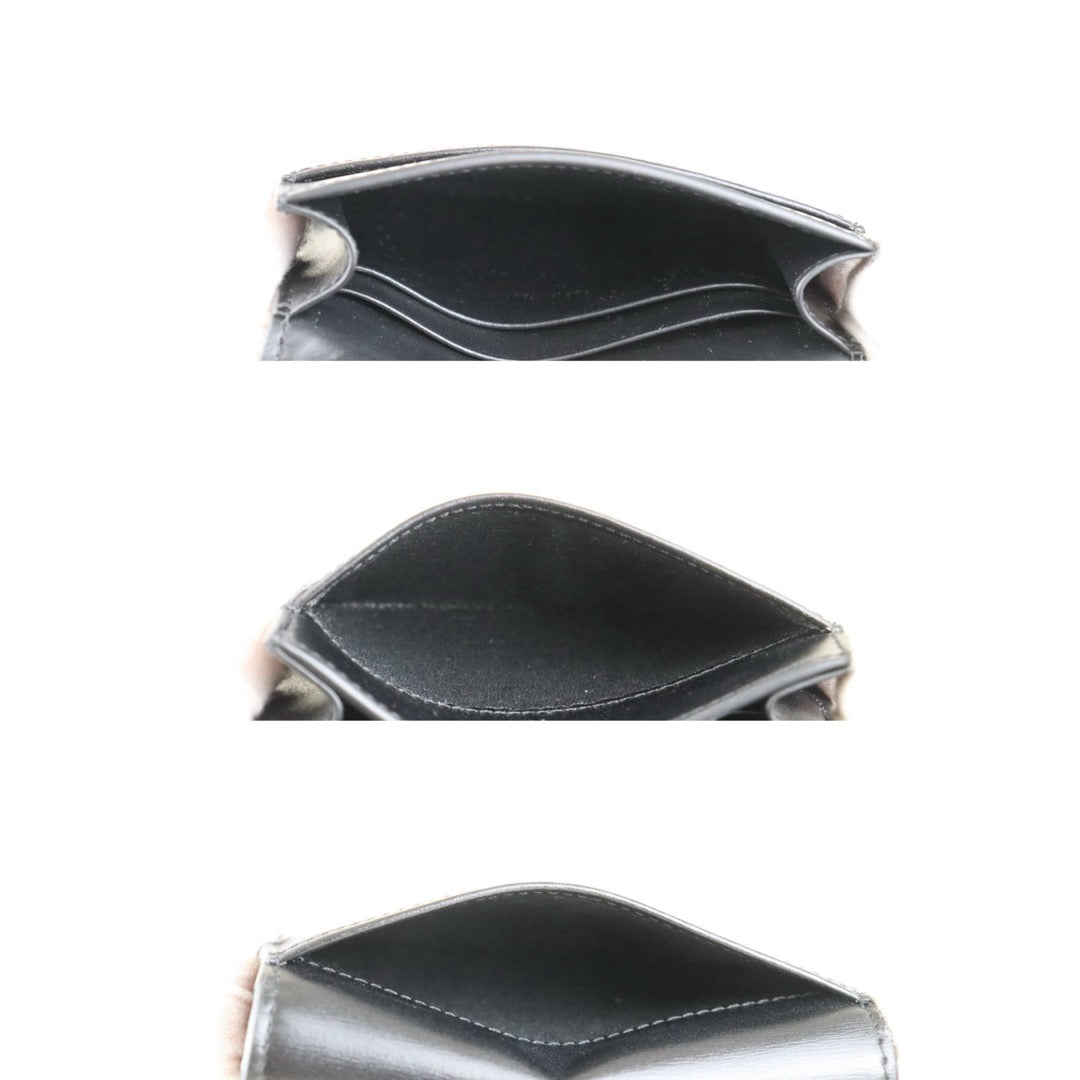 Include Entrupy Certificate of Authenticity｜Very Good ( Rank A)｜CELINE Calf Leather Box Black  Card Holder Golden Hardware｜S26030832