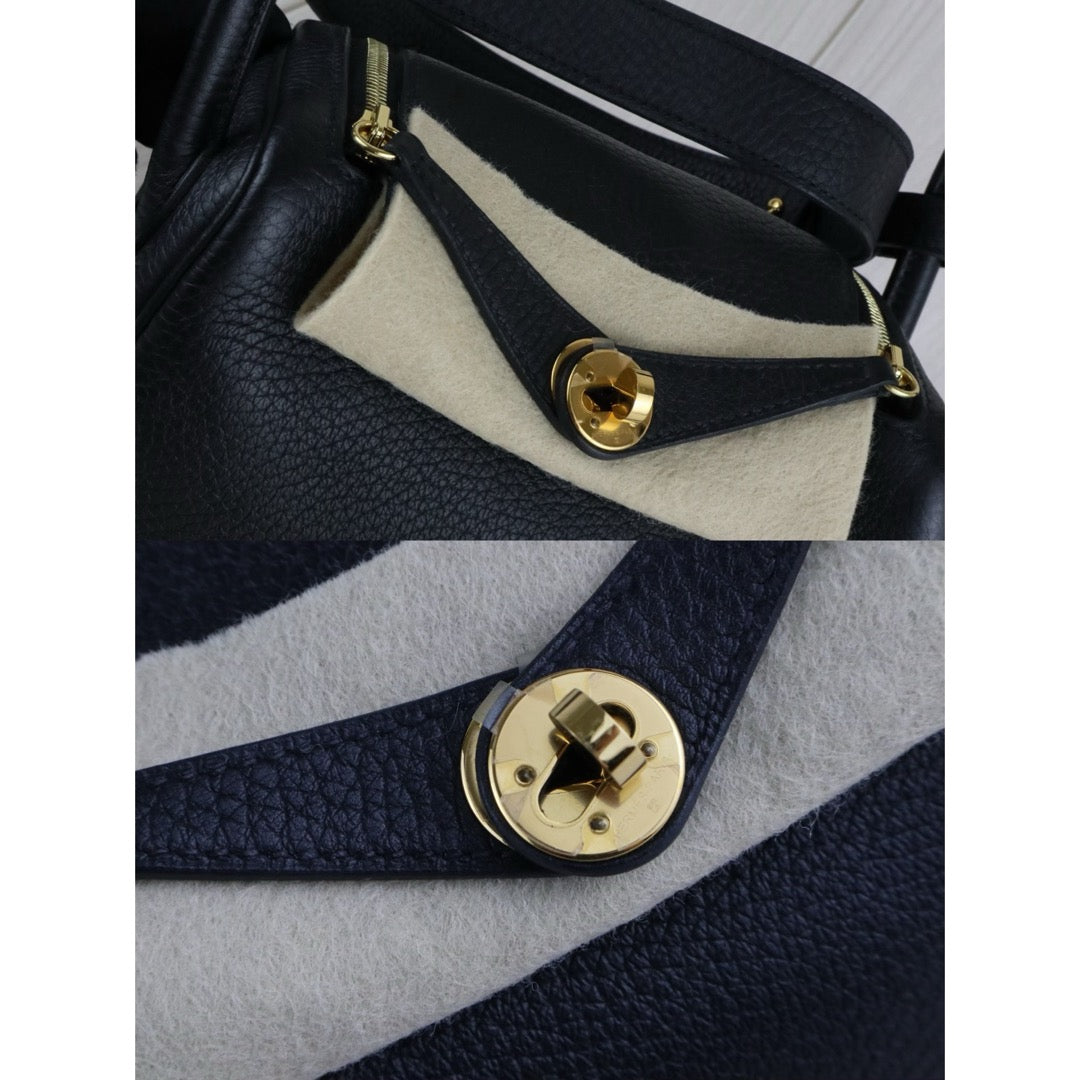 Very Good ( Rank A)｜ Hermes Mini Lindy TC Leather Golden Hardware Shoulder Bag Z stamp Made In 2021Year  ｜W25110602