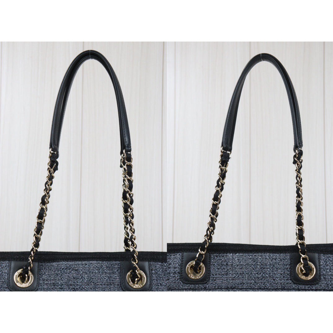 Rank AB ｜ CHANEL Canvas Tote Bag Navy  Made In 2021-2022 Year｜24030141