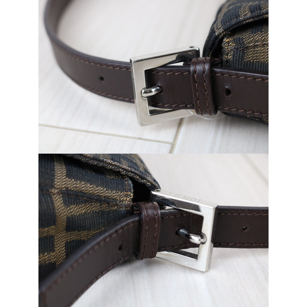 Include Entrupy Certificate of Authenticity｜Good ( Rank AB)｜ FENDI Zucca Mamma Baguette  Shoulder Bag  ｜S26041201