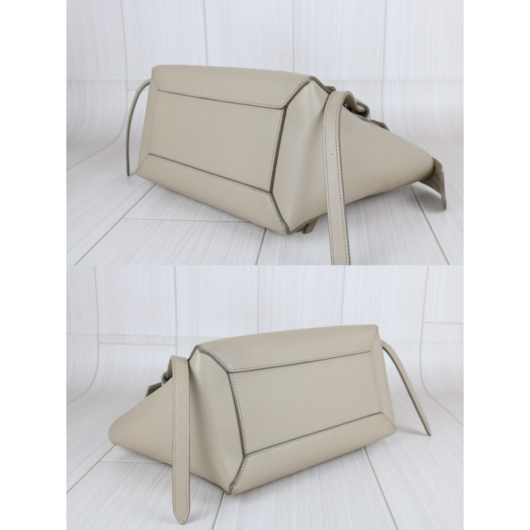 Very Good ( Rank A)｜CELINE Leather Calf Belt Micro Handbag Shoulder Bag Beige｜X25041301