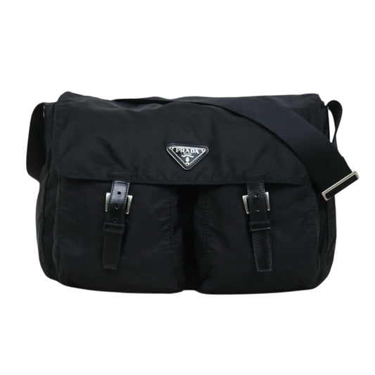 Good ( Rank AB) ｜Prada  Nylon ShoulderBag GM Black Silver Hardware｜25090807