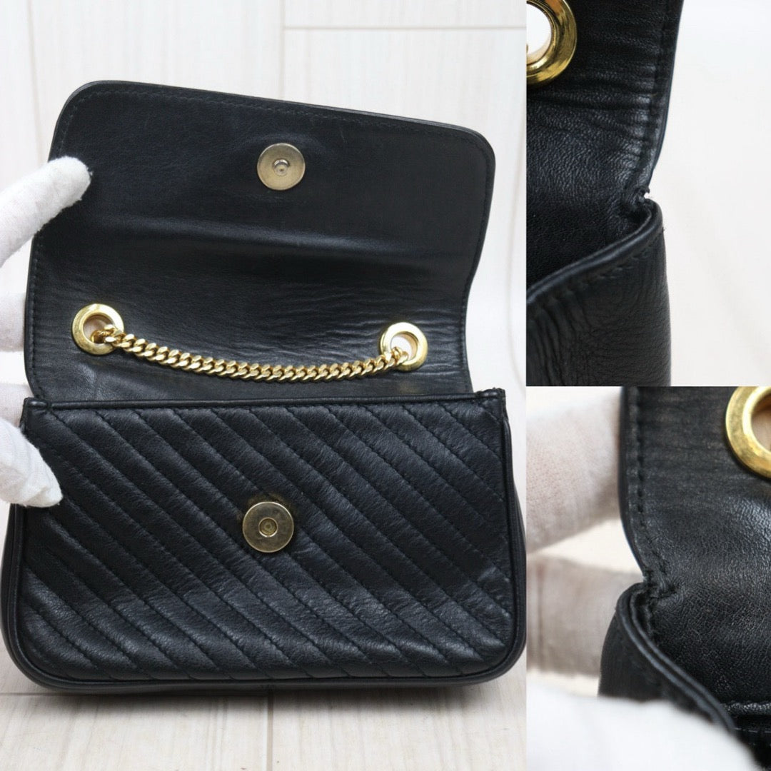 Good ( Rank AB)｜ CELINE Vintage Box Calf Leather Shoulder Bag Black｜24103007