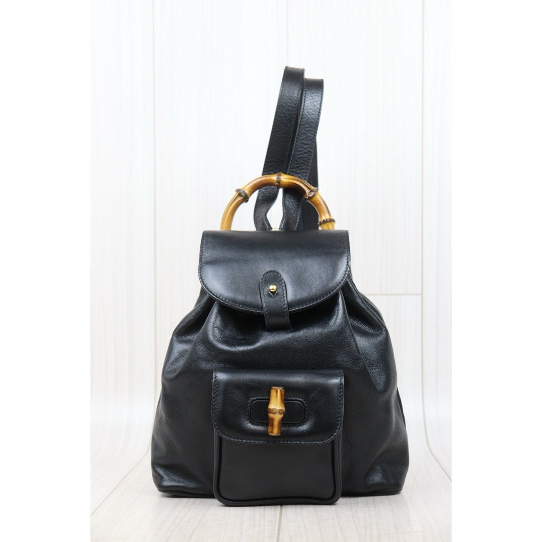 Very Good ( Rank A)｜GUCCI Bamboo Leather Mini Backpack Back｜25052906