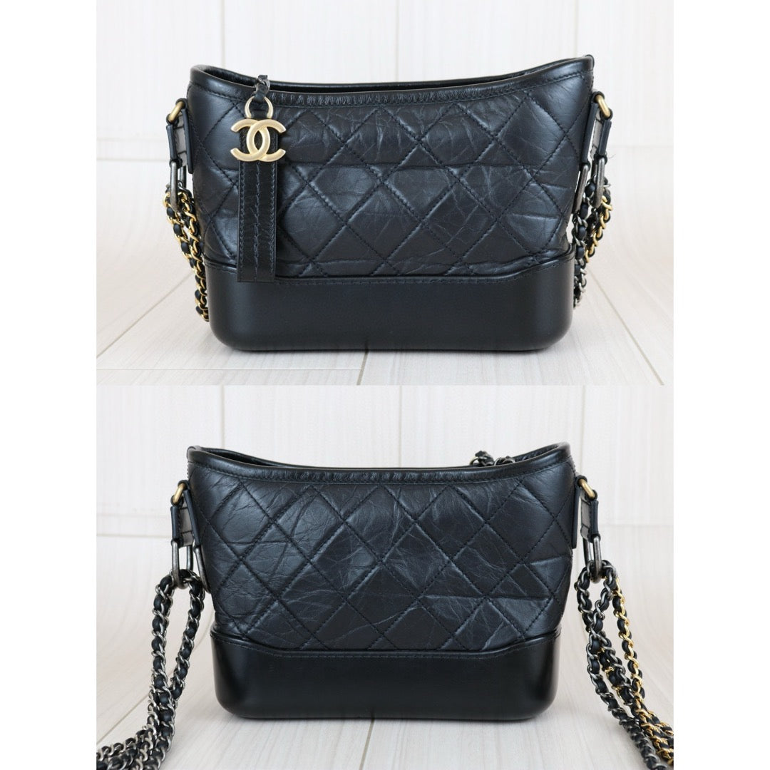 Very Good ( Rank A) ｜CHANEL PM Gabrielle Aged Calfskin Shoulder Bag Black Made in 2018 Year｜S24111810