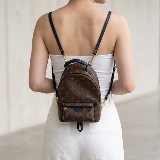 Include Entrupy Certificate of Authenticity｜Very Good ( Rank A)｜  Louis Vuitton Monogram Coated Canvas Mini Palm Springs Backpack｜X26100701