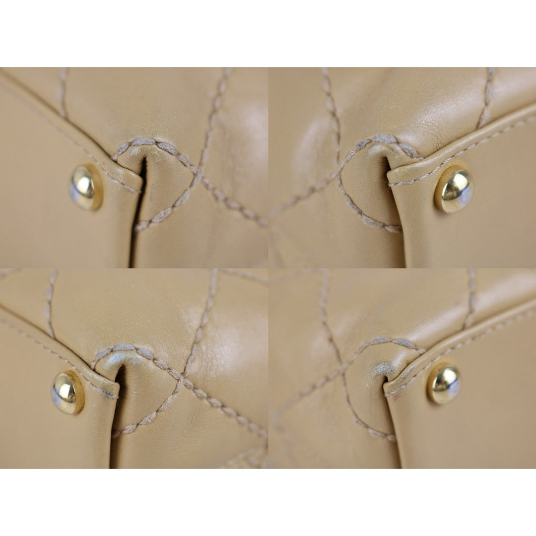 Good ( Rank AB)｜ CHANEL Calf Leather Beige Hand Bag Made In 2002～2003Year｜B24111207