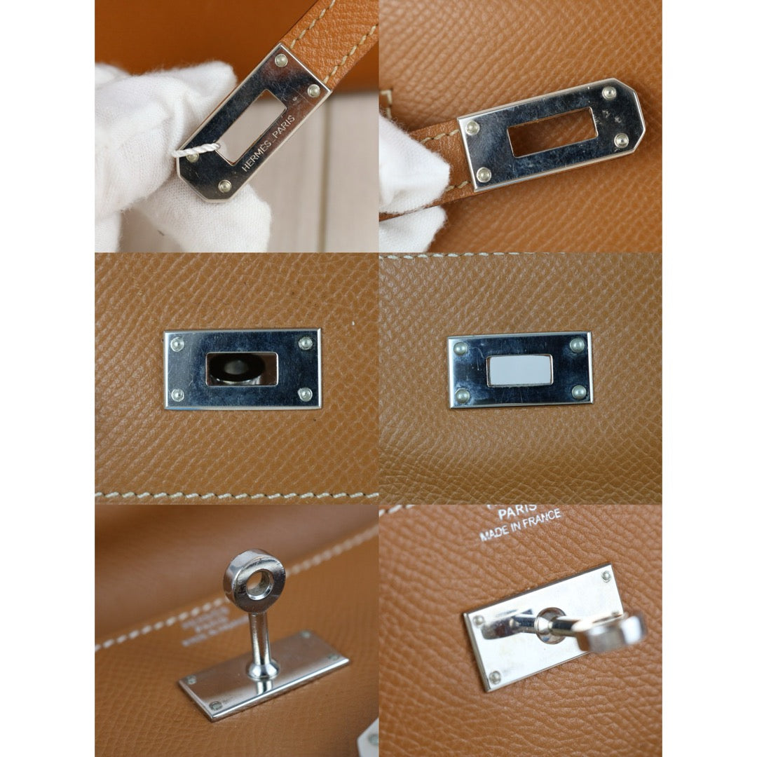 Good ( Rank AB)｜ HERMES Epsom Kelly Wallet Golden Brown B Stamp Made In 2023 Year｜W25062102