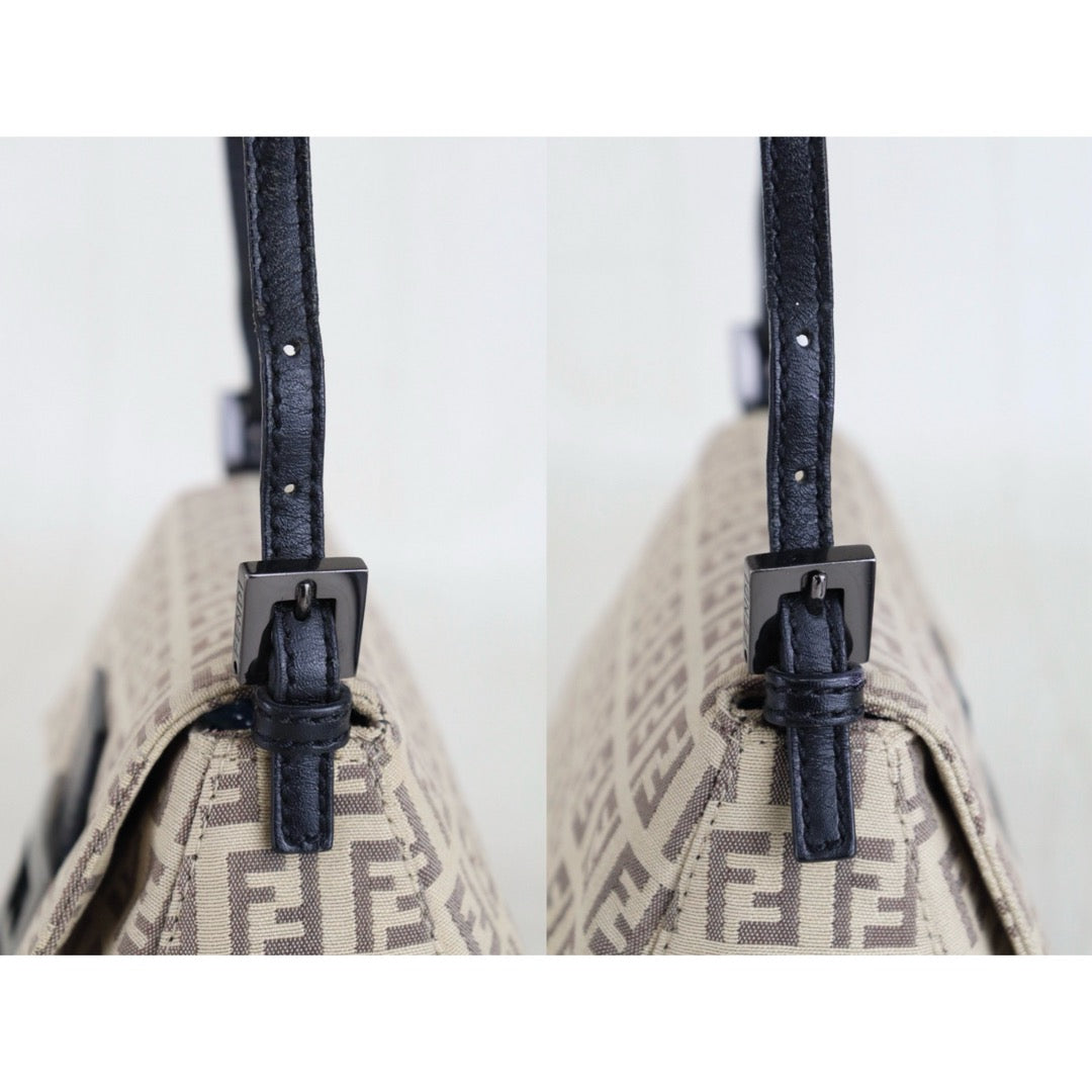 Include Entrupy Certificate of Authenticity｜Good ( Rank AB)｜ FENDI Zucca Mamma Baguette Shoulder Bag Beige｜S26011901