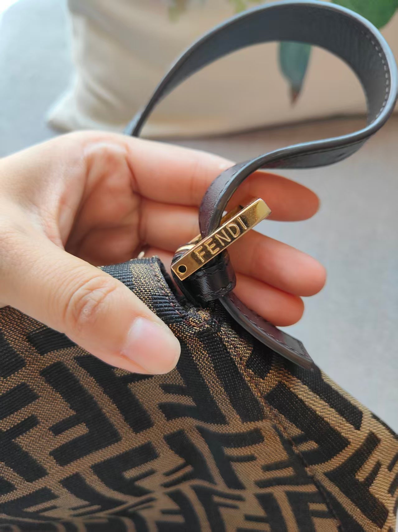 FENDI Zucca Mamma Baguette Shoulder Bag