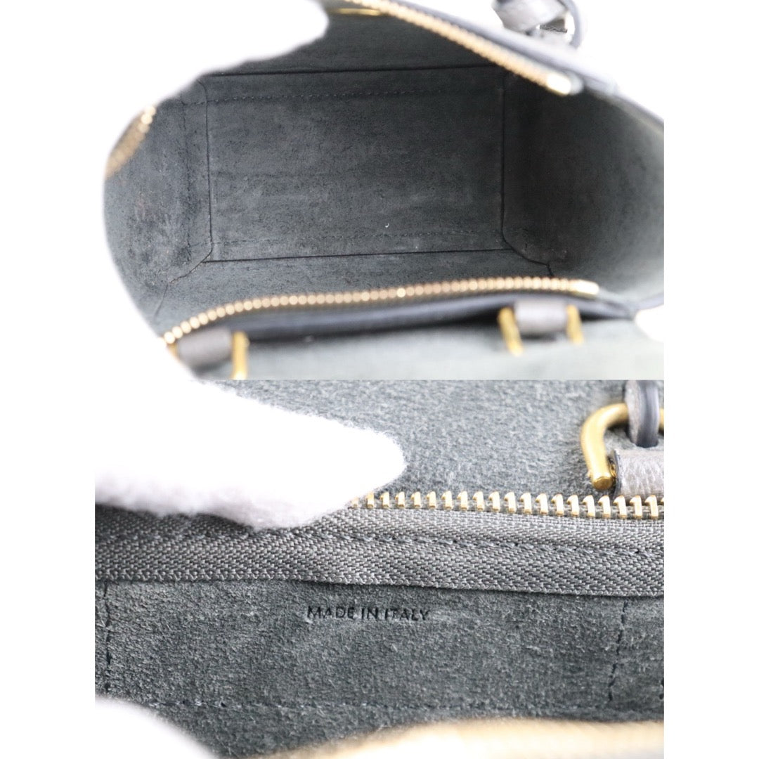 Very Good ( Rank A)｜CELINE Calf Leather Belt Pico Handbag Shoulder Bag Etoupe Gray｜S25121505