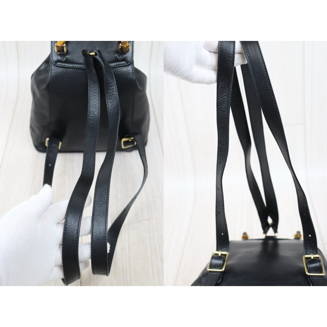 Very Good ( Rank A)｜GUCCI Bamboo Leather Mini Backpack Back｜25052906