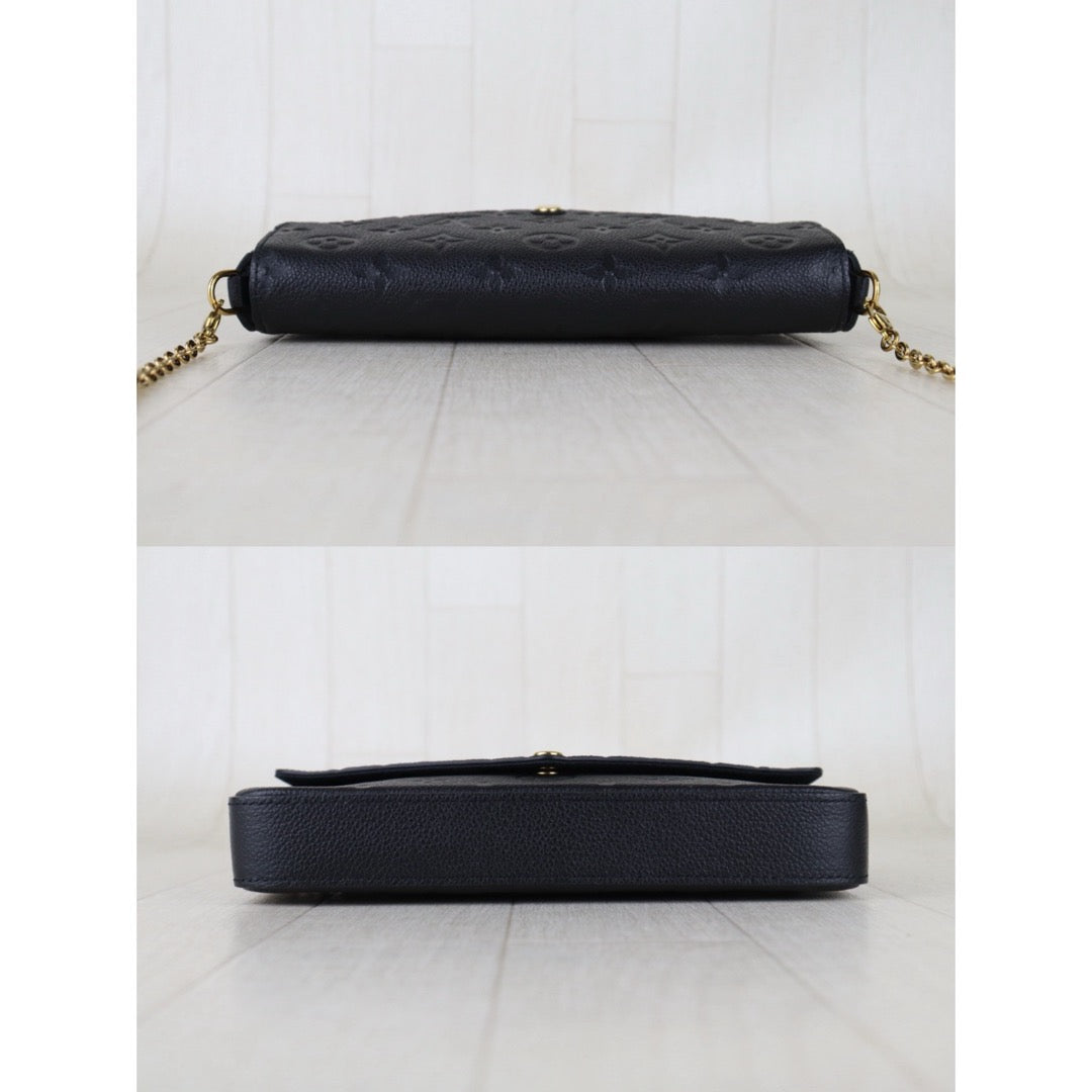 Include Entrupy Certificate of Authenticity｜Very Good ( Rank A)｜Louis Vuitton Monogram Empreinte Pochette Felicie Shoulder Bag Black｜S26042201