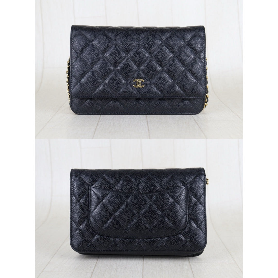Very Good ( Rank A) ｜ CHANEL Matrasse Chain Caviar Skin WOC19 Shoulder Bag Black Made In 2020～2021Year ｜S25121001