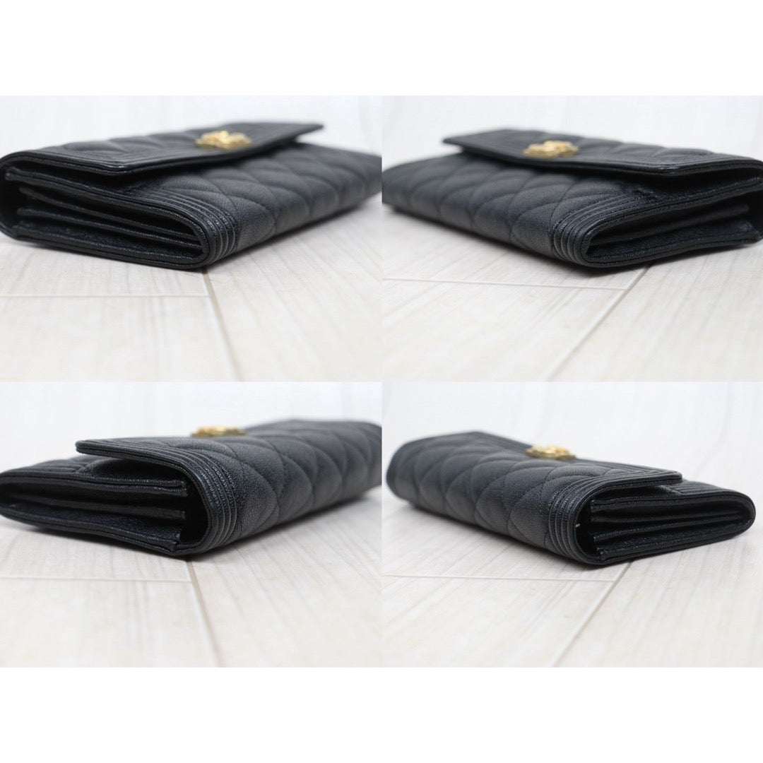 Very Good ( Rank A)｜CHANEL Leboy Caviar Skin Black Long Wallet Made In 2019Year｜25112809