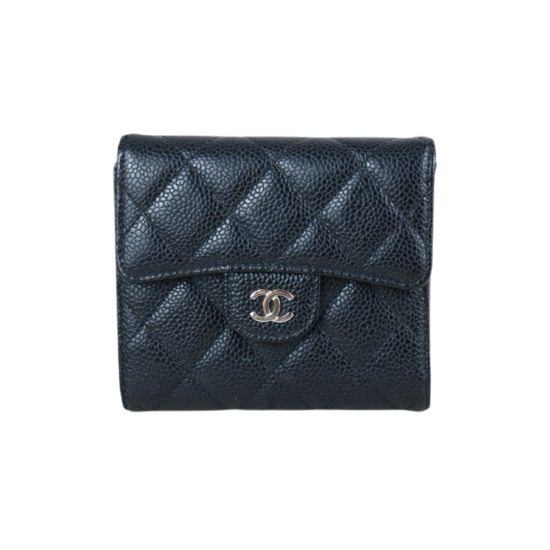 Include Entrupy Certificate of Authenticity｜Very Good ( Rank A)｜CHANEL Caviar Skin Black Wallet Made In 2019-2020Year｜X26052601