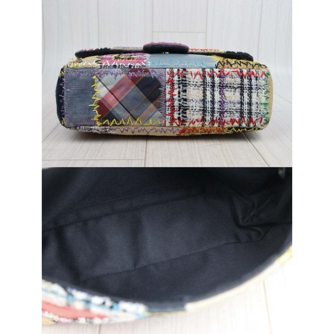 Good ( Rank AB)｜ CHANEL  Colorblock Patch Kit Single Flap Jumbo Shoulder Bag Made in 2008-2009 Year｜W25092201