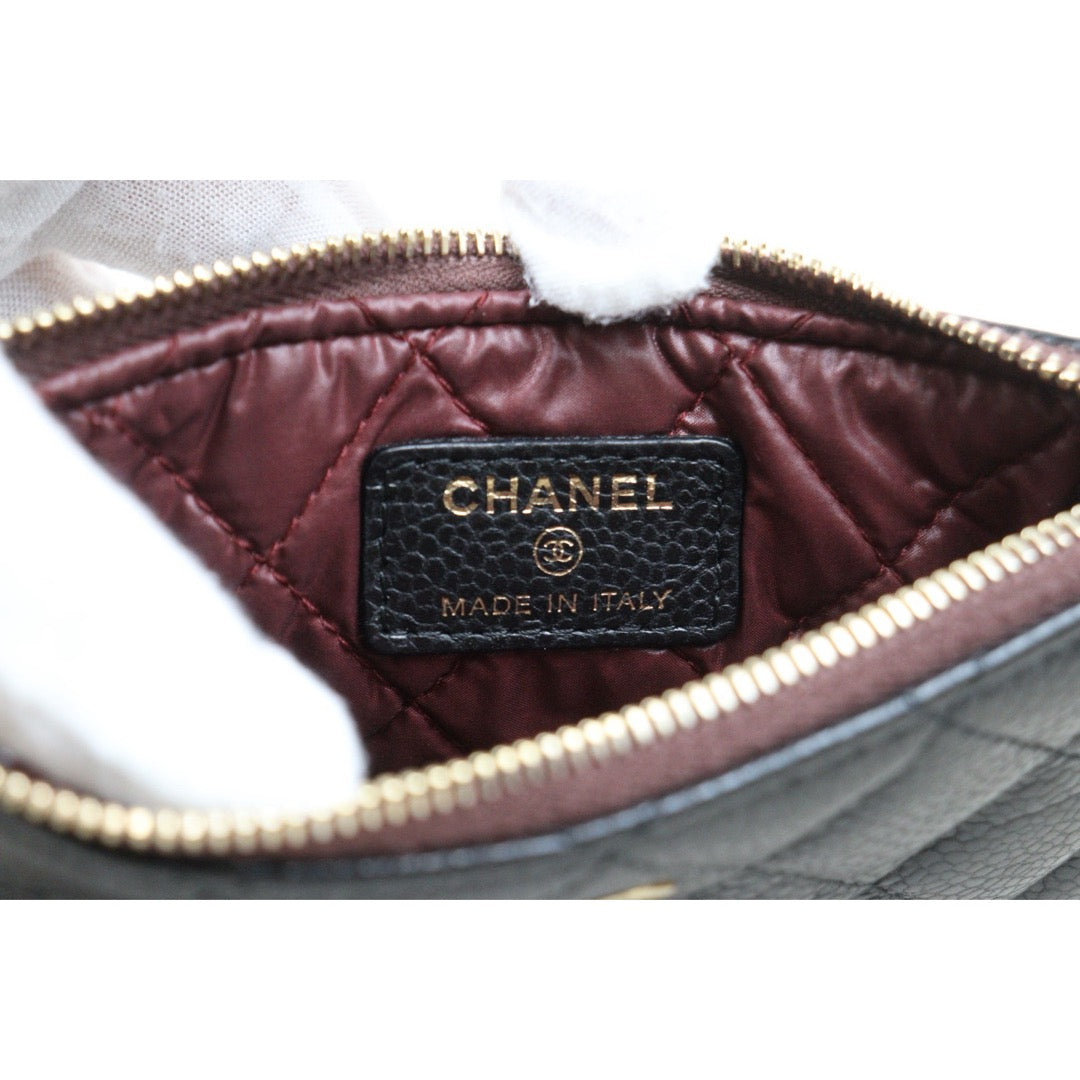 Very Good ( Rank A)｜CHANEL Caviar Skin Calf Leather Card Holder Black Made In 2013-2014Year｜S25110432
