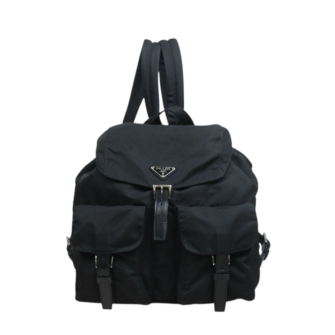 Include Entrupy Certificate of Authenticity｜Very Good ( Rank A) ｜Prada  Nylon Black Backpack Medium｜26070201