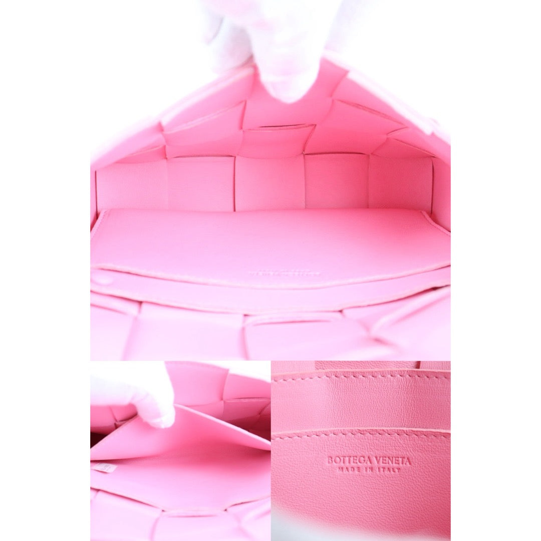 Include Entrupy Certificate of Authenticity｜Very Good ( Rank A)｜ Bottega Veneta Lamb Skin 2020 Cassette Shoulder Bag Pink｜S26041411